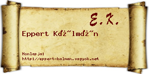 Eppert Kálmán névjegykártya